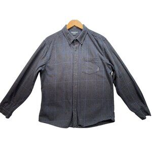 Eddie Bauer Classic Fit Mens Large Button-Up Shirt Gray Blue